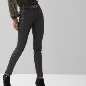 WHBM Black High Rise Coated Skinny Jeans NWT